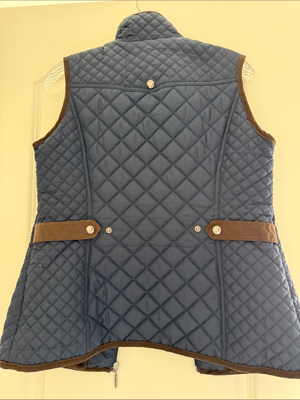 Weatherproof Quilted Navy Blue Faux-Fur Lined Vest - Picture 2 of 3